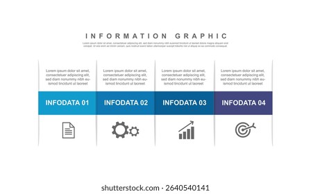 4 step or option infographic layout design paper line with 4 icon business for marketing 