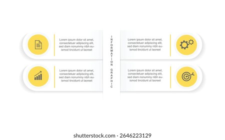 template de processus infographique en 4 étapes ou en option avec conception papier et circulaire pour le business et le webdesign modernes 