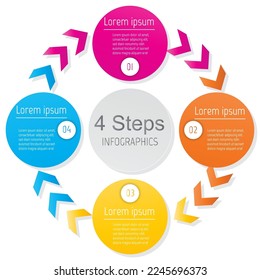 4 step options infographics on white background. Business template. Vector illustration.