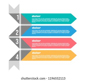 4 step options tag arrow label info graphic element