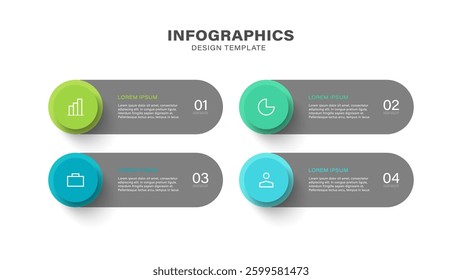 4 step or options vector infographics design template