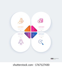 partición de 4 pasos Gradiente de color gráfico de color de papel origami plantilla de infografía para la gráfica de presentación de diagrama
y concepto de negocio con 4 opciones de elemento