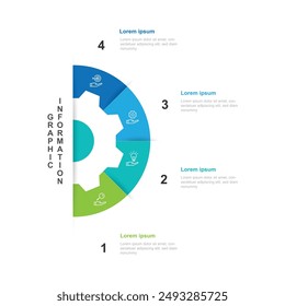 4 step point infographic template vector element suitable for workflow, banner information, presentation and web graphic design