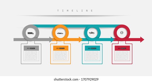 4 -step process arrow chart time line