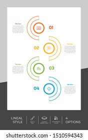 4 Step or Process Infographic With Circle Layout and Chart Design