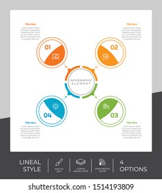 4 Step or Process Infographic With Circle Layout and Chart Design