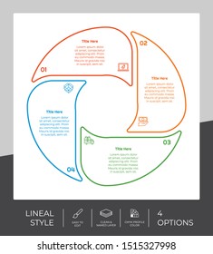 4 Step or Process Infographic With Circle Layout and Chart Design
