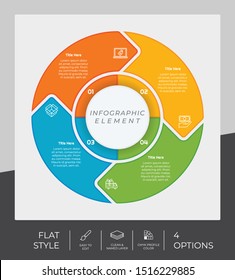 4 Step or Process Infographic With Circle Layout and Chart Design