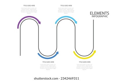 4 Step process infographic. Modern vector illustration. EPS 10 vector art. Infographics for business concept.Can be used for presentations banner, workflow layout, process diagram, flow chart