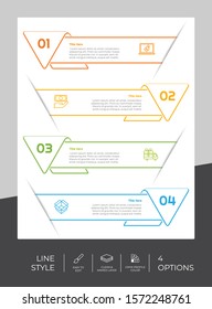 4 Step or Process Infographic With Square Layout and Chart Design