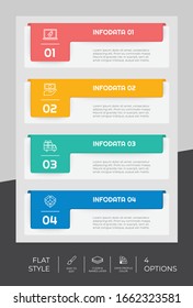 4 Step or Process Infographic With Square Layout and Chart Design