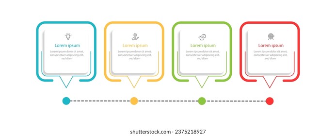 4 step process infographic template vector element with icons business 
