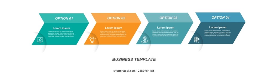 4 step process infographic template vector element 