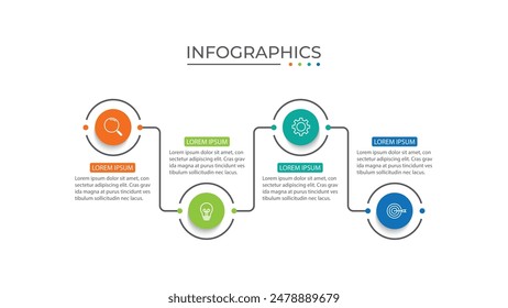 4 step process infographic template vector element