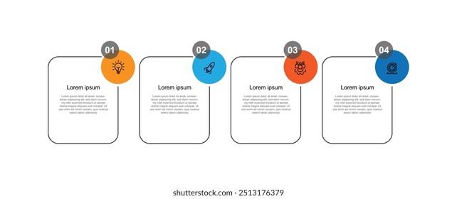 4 step process infographic template vector with icons can be used for workflow, business information and web graphic design 