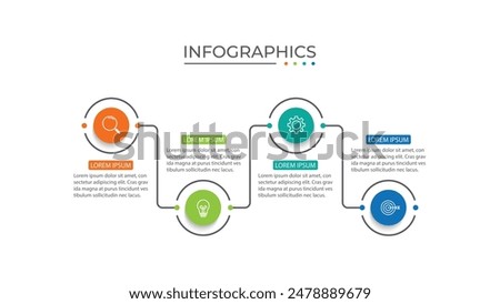 4 step process infographic template vector element