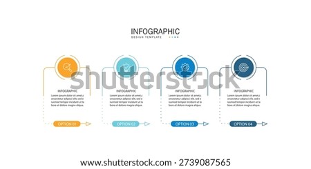 4 step or process infographic template. Business or marketing infographic with icons and space for data.