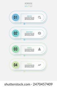 Plantillas infográficas de flujo de trabajo de proceso de 4 pasos.