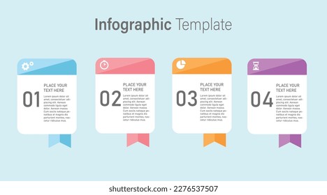 4 Step rectangular infographic design. Business concept with 4 steps. EPS 10 vector design illustration new modern mock up for infographic design