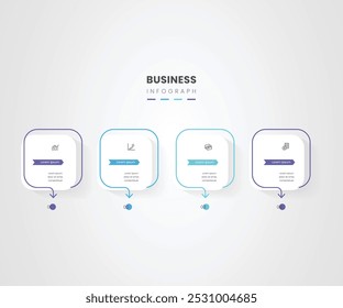 Projeto de infográfico de negócios quadrado de 4 etapas
