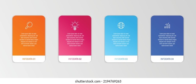 4 Step square infographic design. modern gradient infographic design. rectangular elements with modern design EPS 10 design 