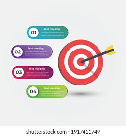 4 step Target info graphic Vector Illustration