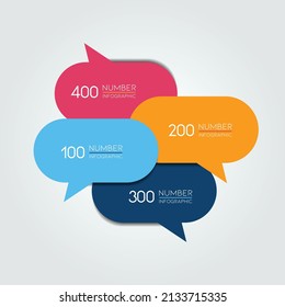 4 step template, banner, infographic, diagram, chart, bubbles. 