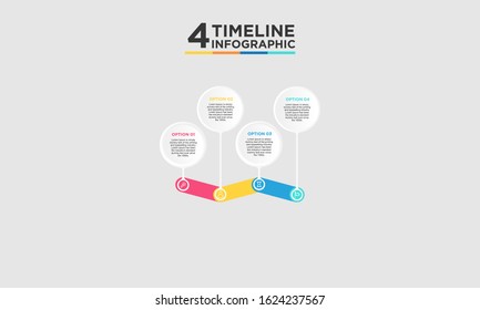4 step timeline infographic element. Business concept with four options and number, steps or processes. data visualization. Vector illustration.