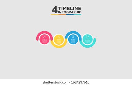 4 step timeline infographic element. Business concept with four options and number, steps or processes. data visualization. Vector illustration.