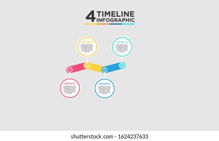 4 step timeline infographic element. Business concept with four options and number, steps or processes. data visualization. Vector illustration.