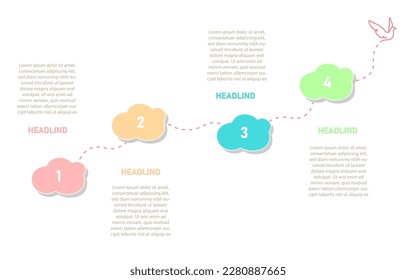 4-Stufen-Infografik-Vektorgrafik