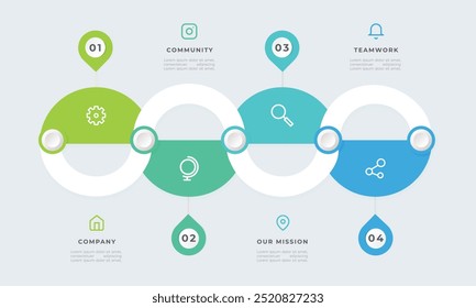 4 Step timeline infographic vector template. Clean timeline infographic design template. Vector for presentation