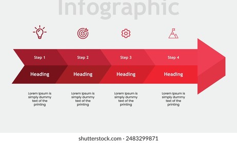 4 Step Timeline Presentation Infographic Template