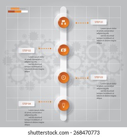 4 Steps abstract timeline template/graphic or website layout. Vector.