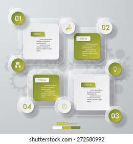 4 Steps abstract transparency template/graphic or website layout. Vector.