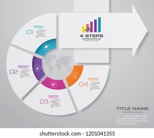 4 steps of arrow infografics template. for your presentation. EPS 10.