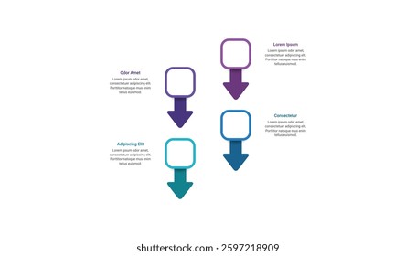 4 Steps Arrow Infographic Design Template For Presentation