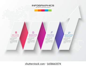 4 steps arrow infographic element,Business concept,Vector illustration.