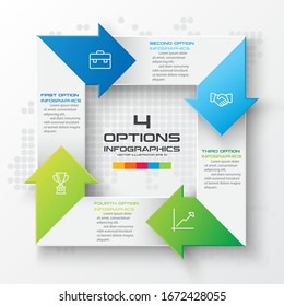 4 pasos de flecha elemento infográfico,Concepto de negocio,Ilustración vectorial.