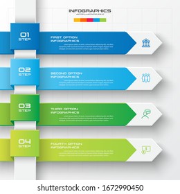 4 pasos de flecha elemento infográfico,Concepto de negocio,Ilustración vectorial.