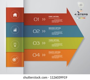 4 steps arrow infographic elements for data presentaton. EPS 10.