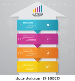 4 steps arrow timeline infographic element. can be used for workflow layout, diagram,presentation, education or any number option. EPS10.