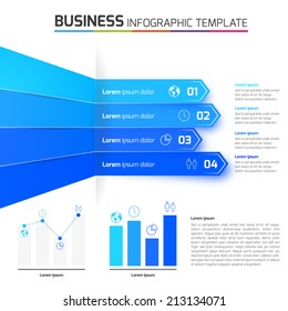 4 Steps arrows process info graphics, dark background