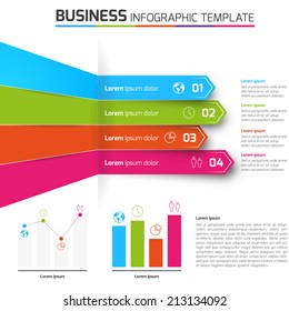 4 Steps arrows process info graphics, dark background
