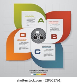 4 steps banners template/graphic or website layout. Vector. Flower shape.