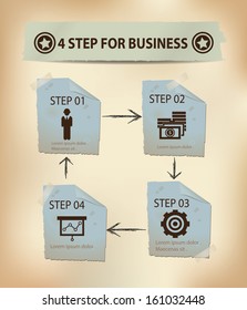 4 Steps for Business concept,vector