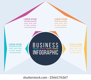 4 Steps business Infographic design 4 steps, objects, elements or options infographic business template