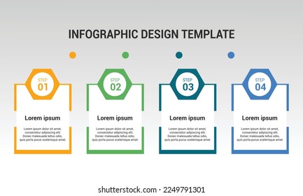 4 Steps business infographic diagram information chart layout design template