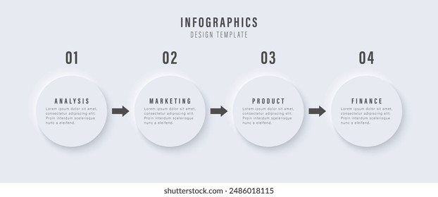 4 steps. Business infographic presentation. Minimalist bar chart design. Graphic visualization of statistics.