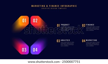 4 Steps Business infographic presentation. Colorful bars chart design. Statistics graphic visualisation.